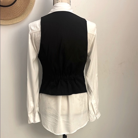 Velvet Heart 2 Piece Set White Button Down Shirt Medium & Pin Stripe Vest Small - Picture 5 of 9